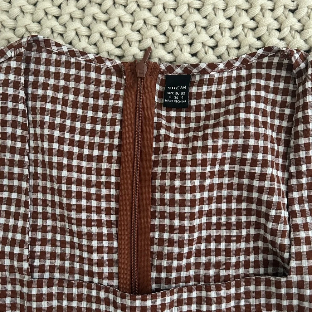 Brown Checkered Dress - Picture 4 of 6